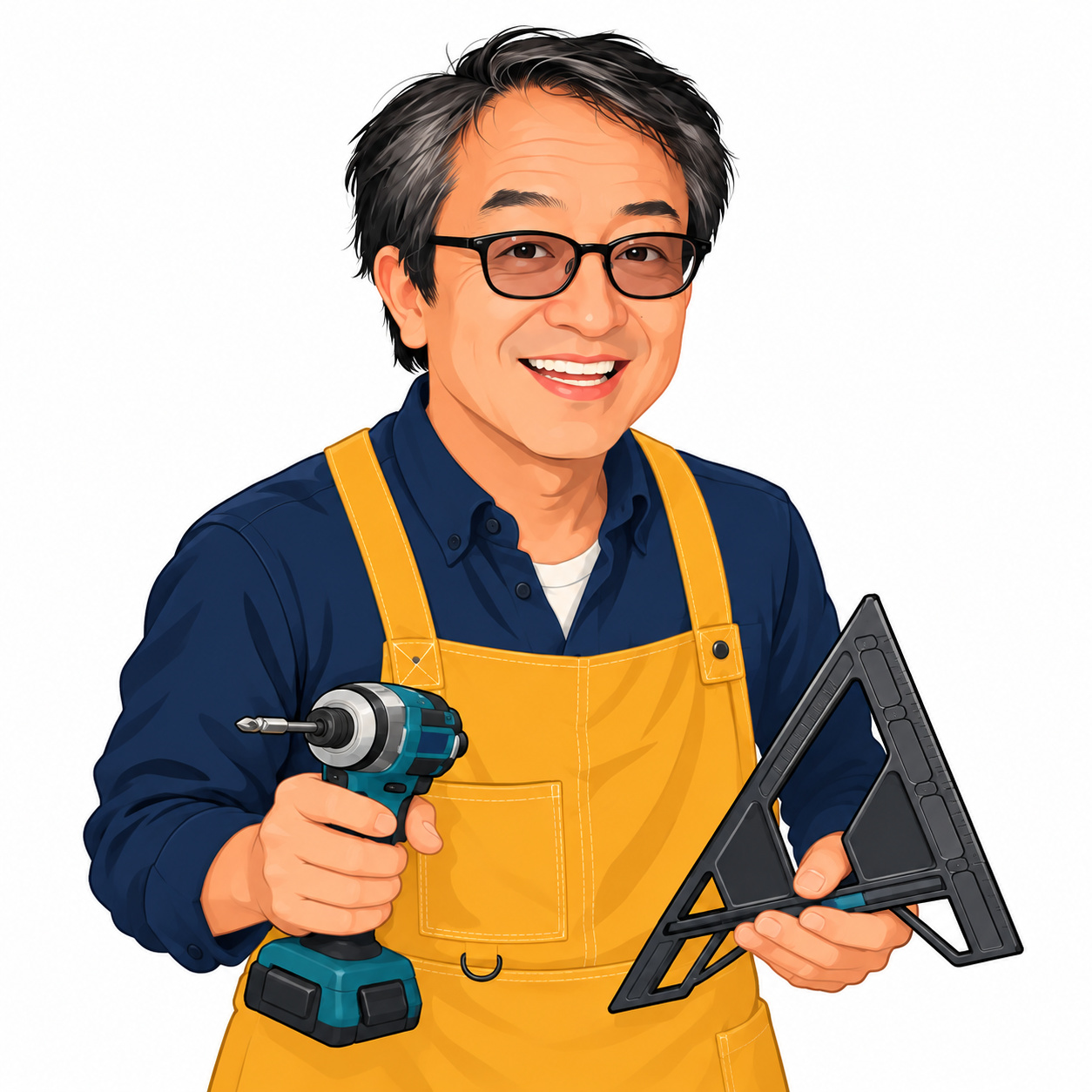 Silentlife代表 池ヶ谷充寛が道具を持っているイラスト