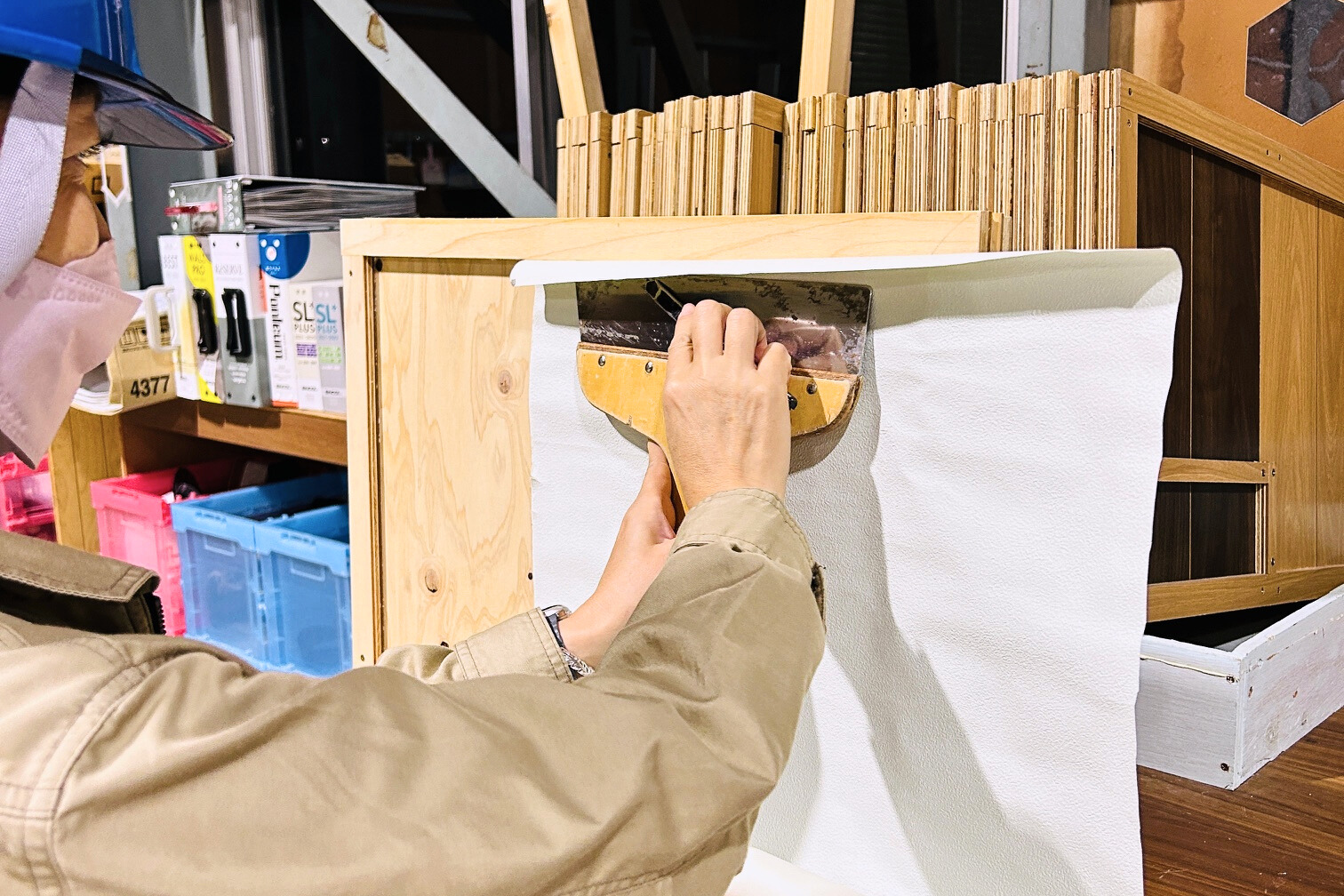 ミニ板での基礎練習の様子