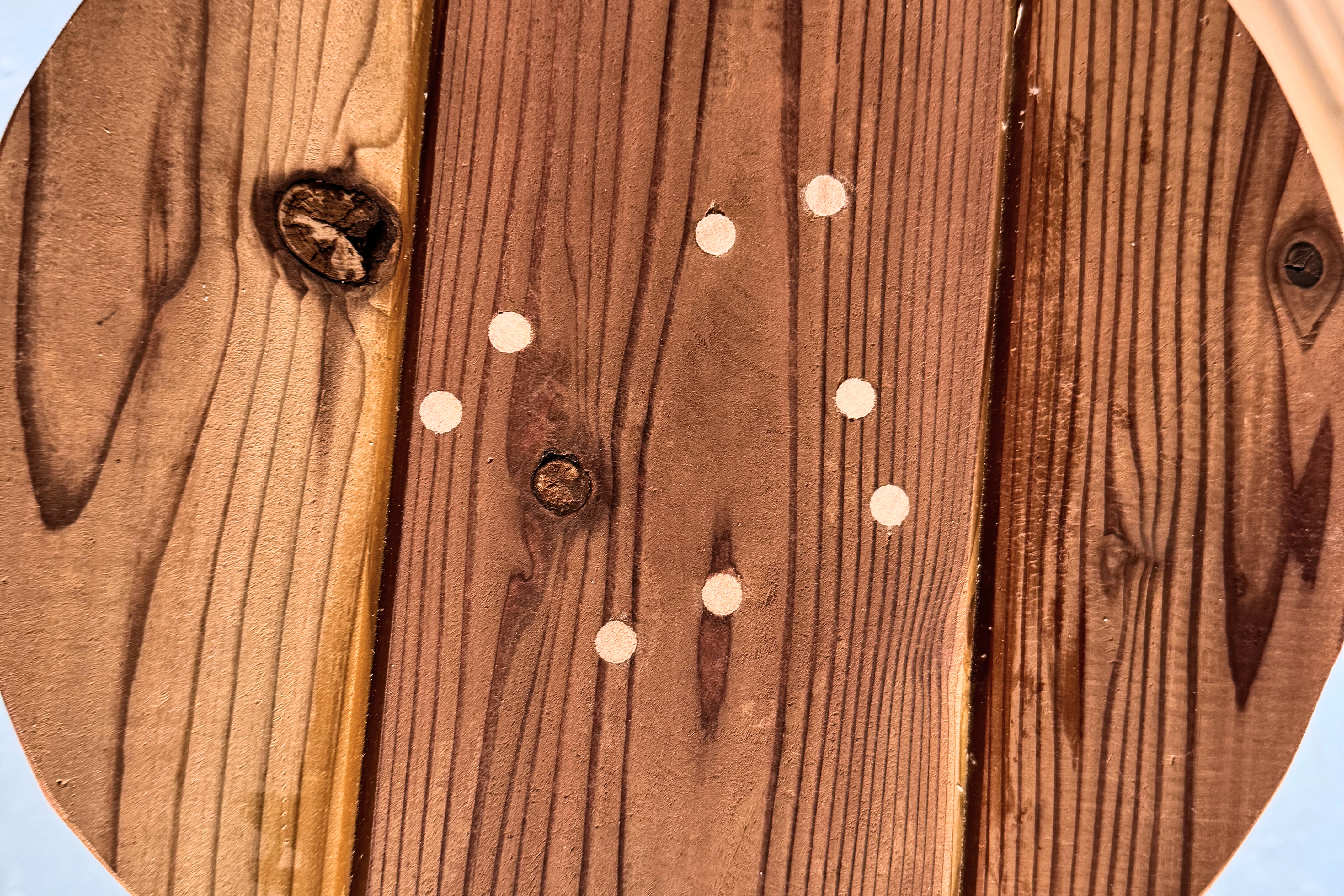 丸スツール天板のアップ